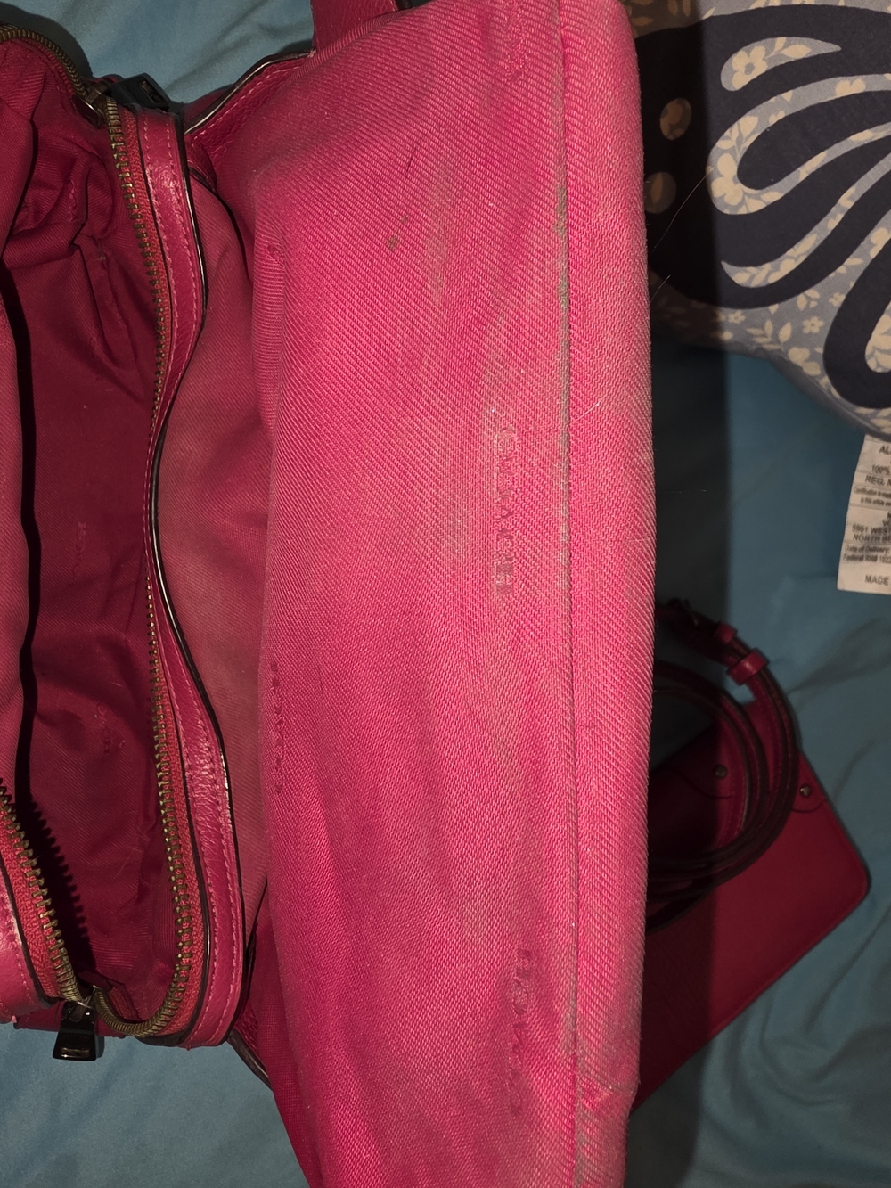 FULL SET!Coach Mercer 30 & Matching Wallet - Dark Fuchsia - Complete w/ MSRP Tag - Picture 13 of 14
